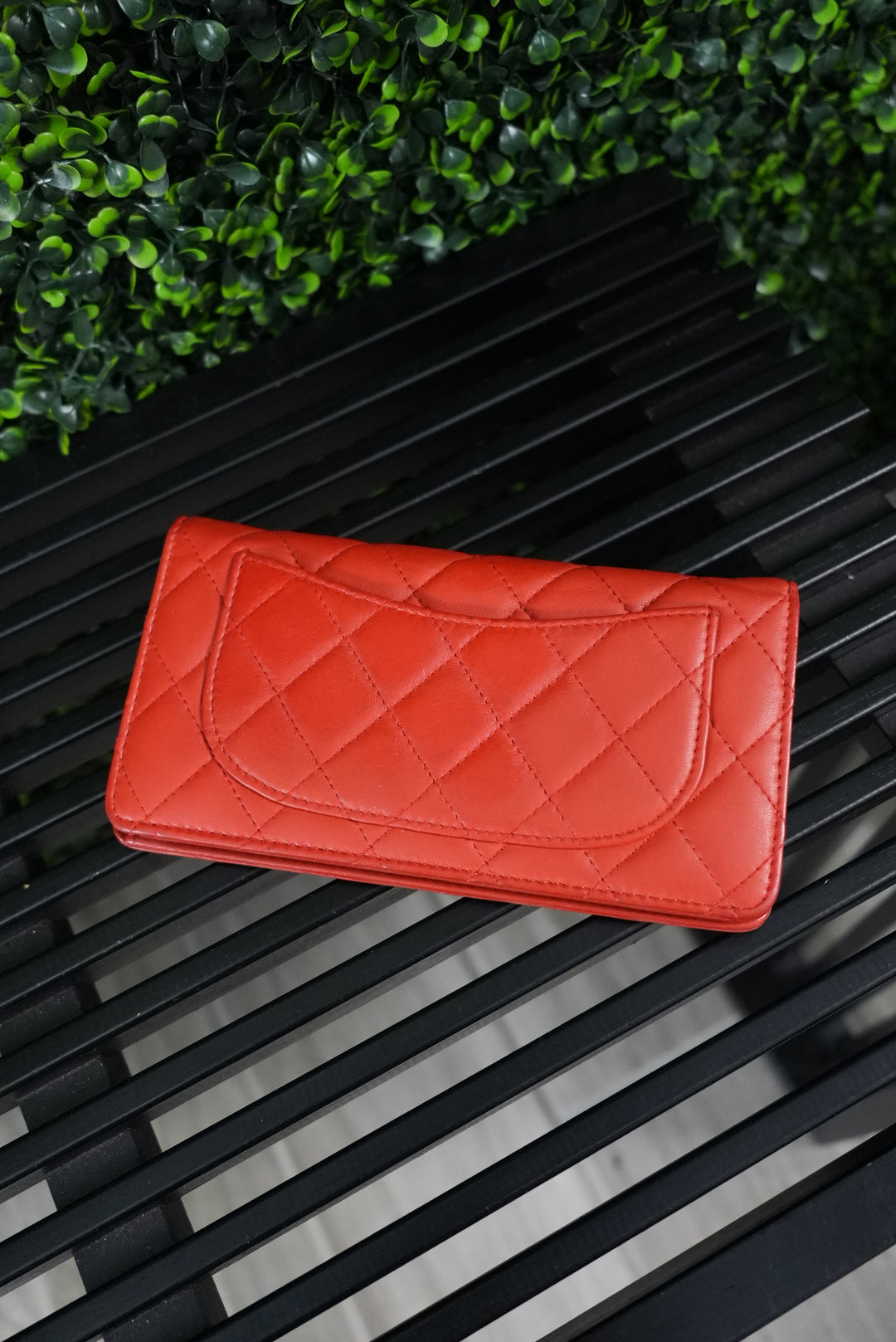 Chanel Lambskin Red Bifold Wallet