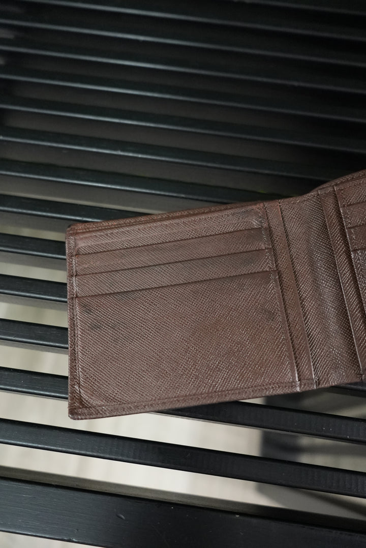 Burberry Brown Leather Billfold Wallet