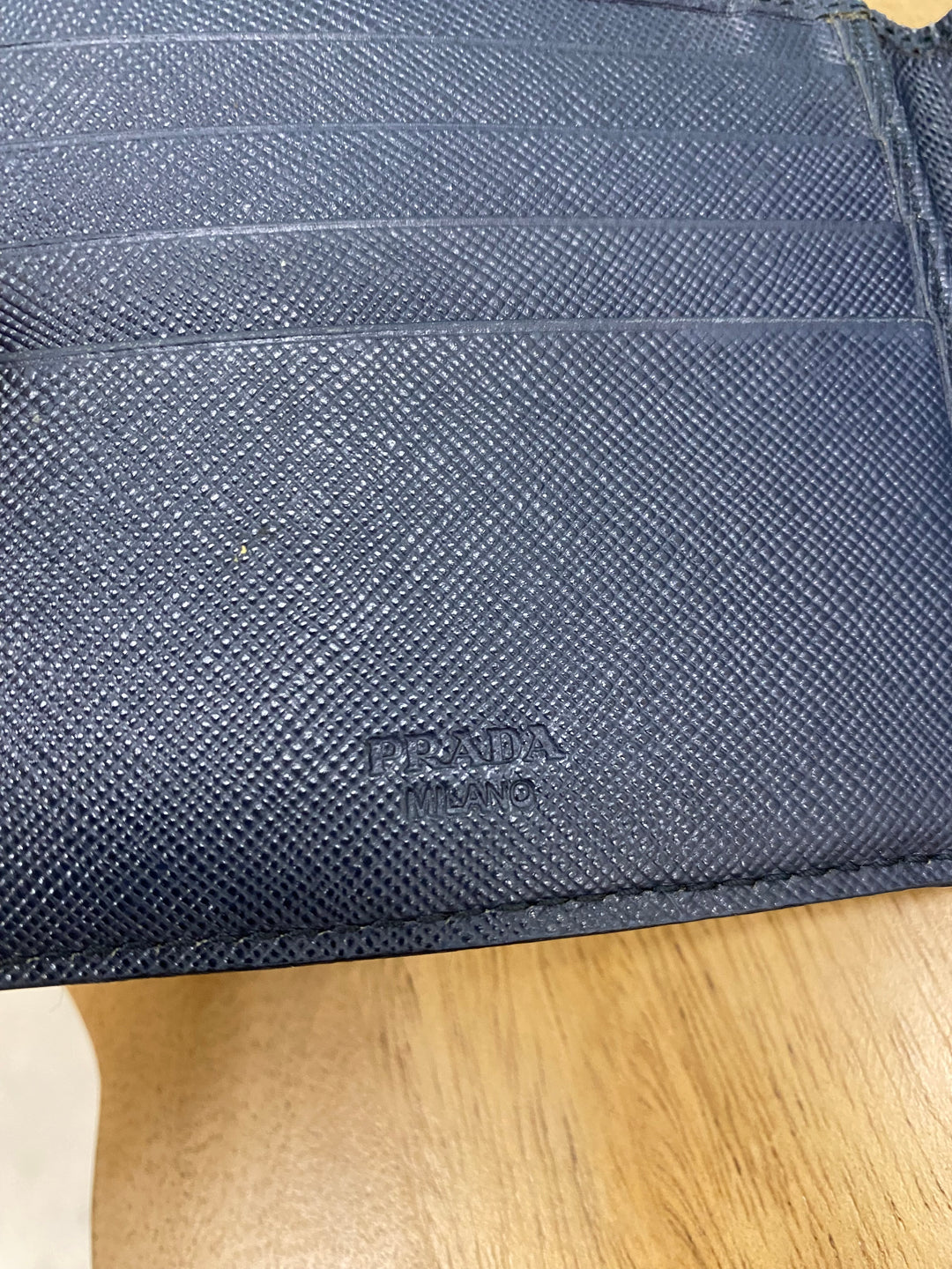 Prada Navy Saffiano Billfold Wallet (2963)