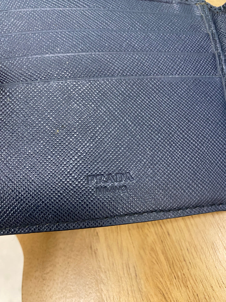 Prada Navy Saffiano Billfold Wallet (2963)