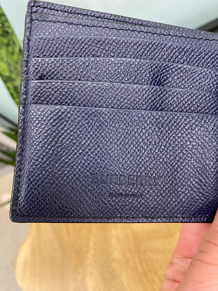 Burberry Navy Saffiano Billfold Wallet (9953)