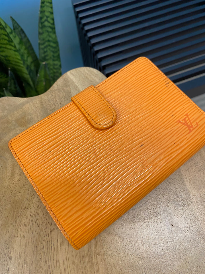 Louis Vuitton Orange Epi French Wallet (8059)