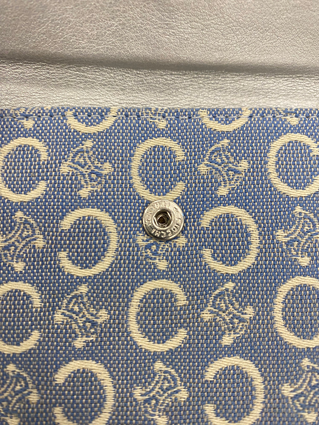 Celine Blue Canvas Compact Trifold Wallet (4941)