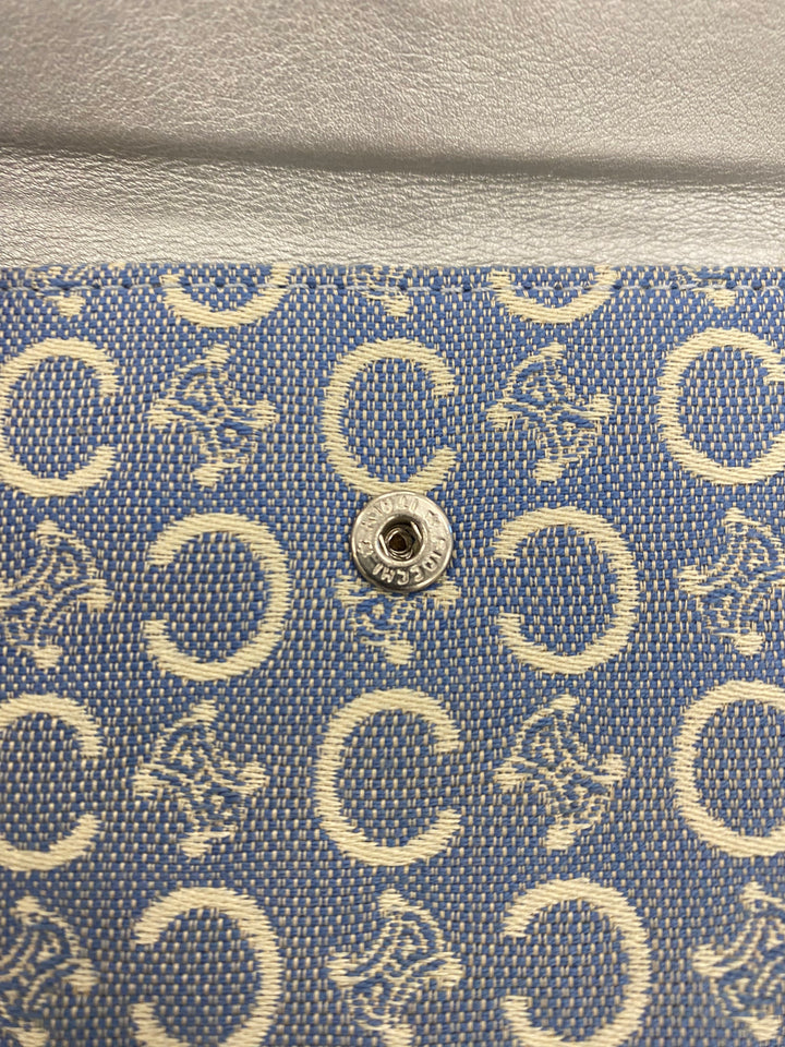 Celine Blue Canvas Compact Trifold Wallet (4941)