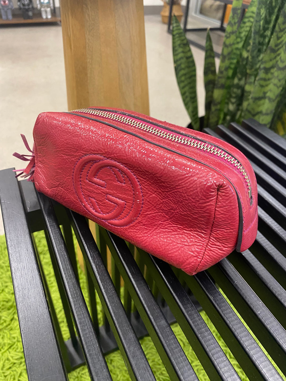 Gucci Red Patent Leather Soho Pouch (3672)