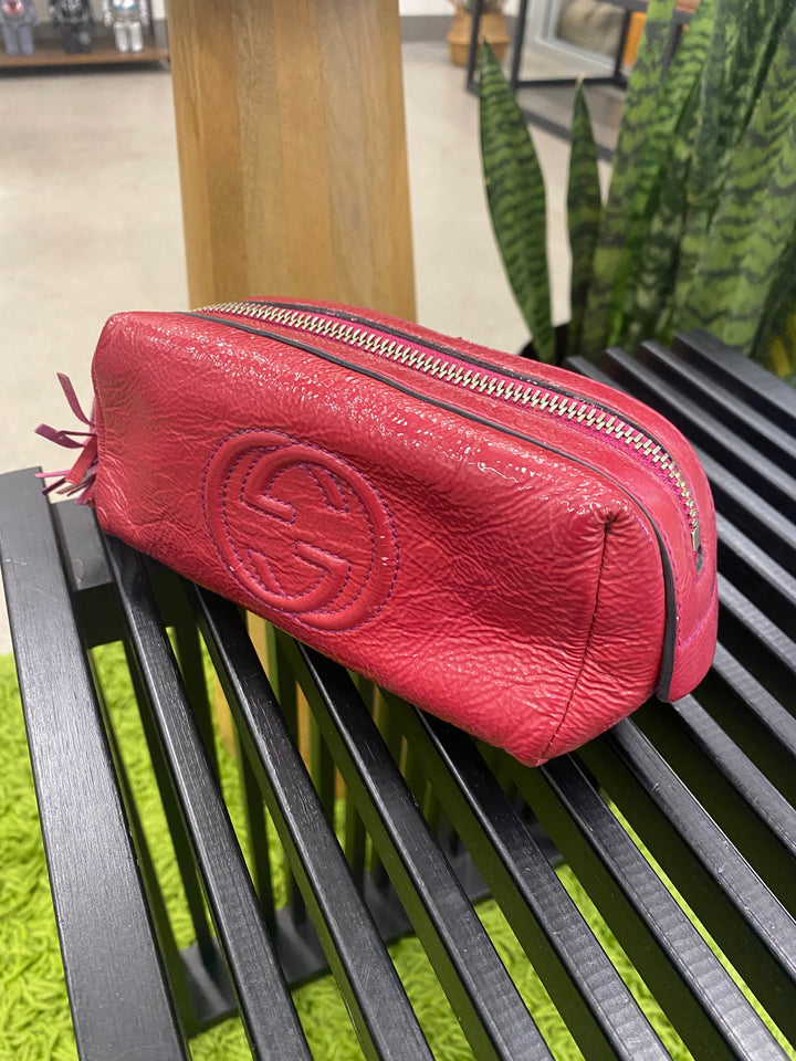 Gucci Red Patent Leather Soho Pouch (3672)