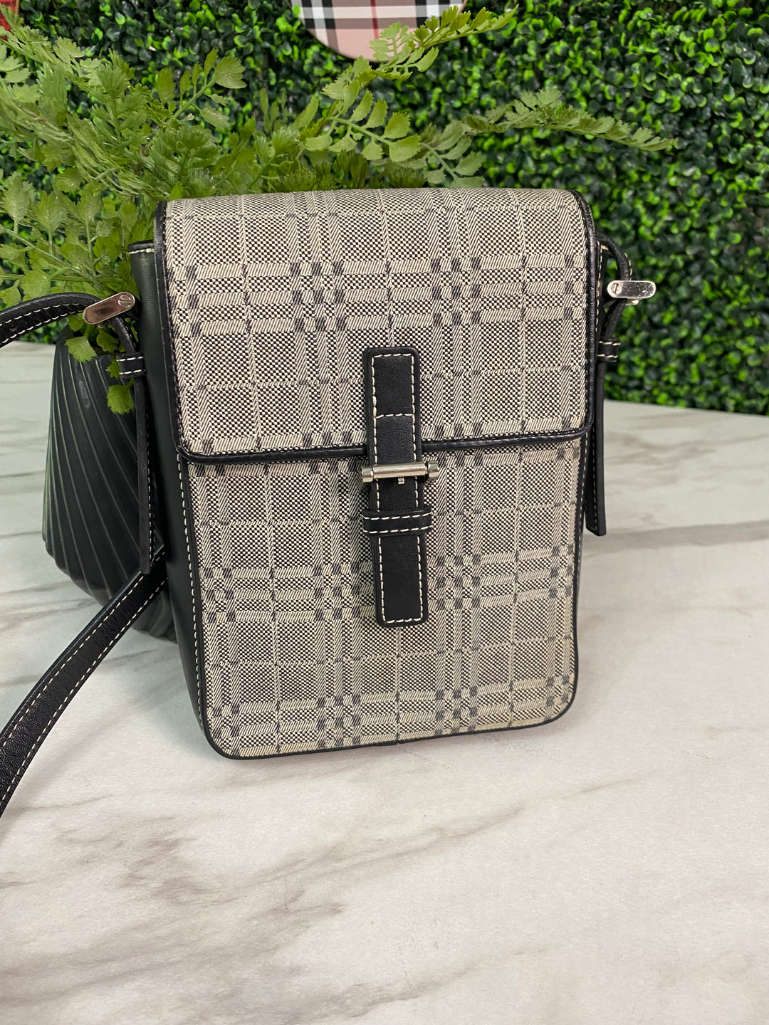 Burberry Grey Canvas Crossbody Bag (7102)