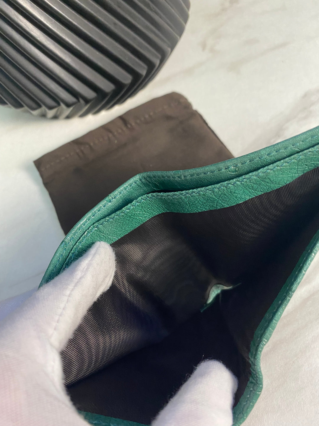 Gucci Teal Ostrich Leather Billfold (2456)