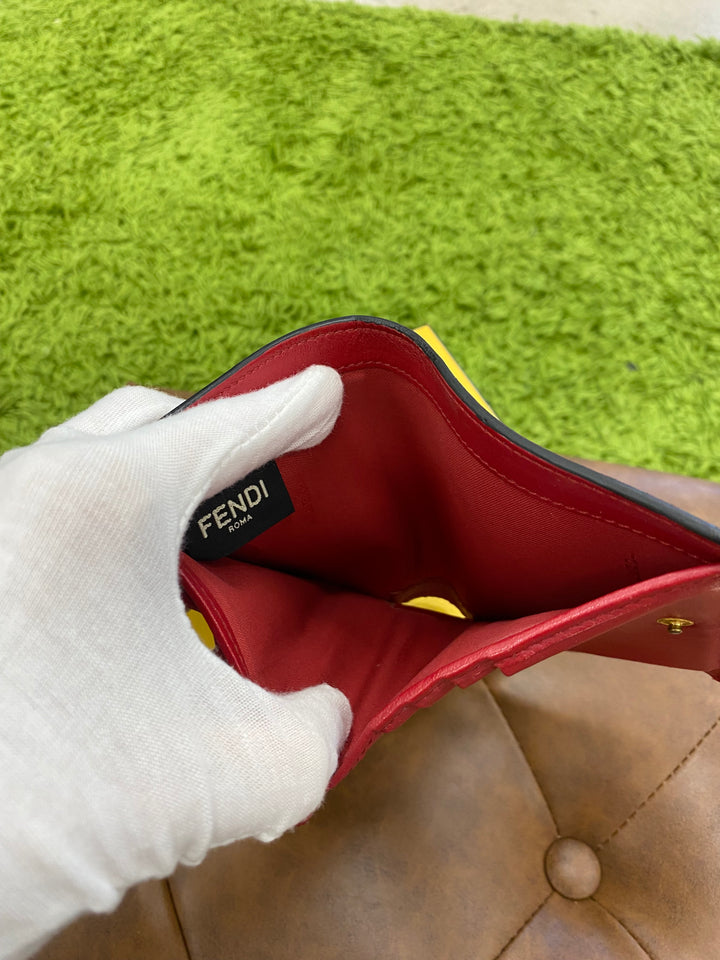 Fendi Red Leather Compact Wallet (9564)