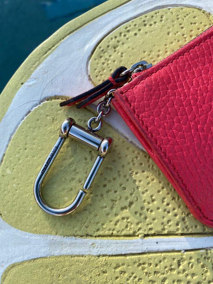 Gucci Pink Pebbled Leather Marmont Key Cles (2959)