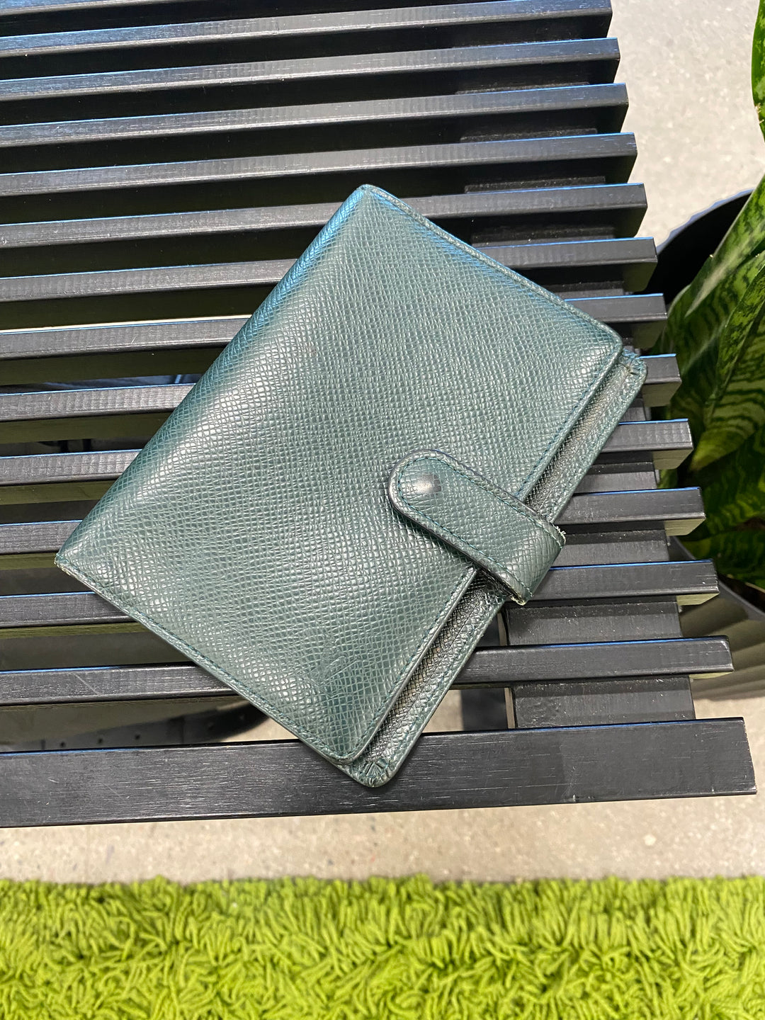 Louis Vuitton Green Taiga Leather Agenda PM (9599)