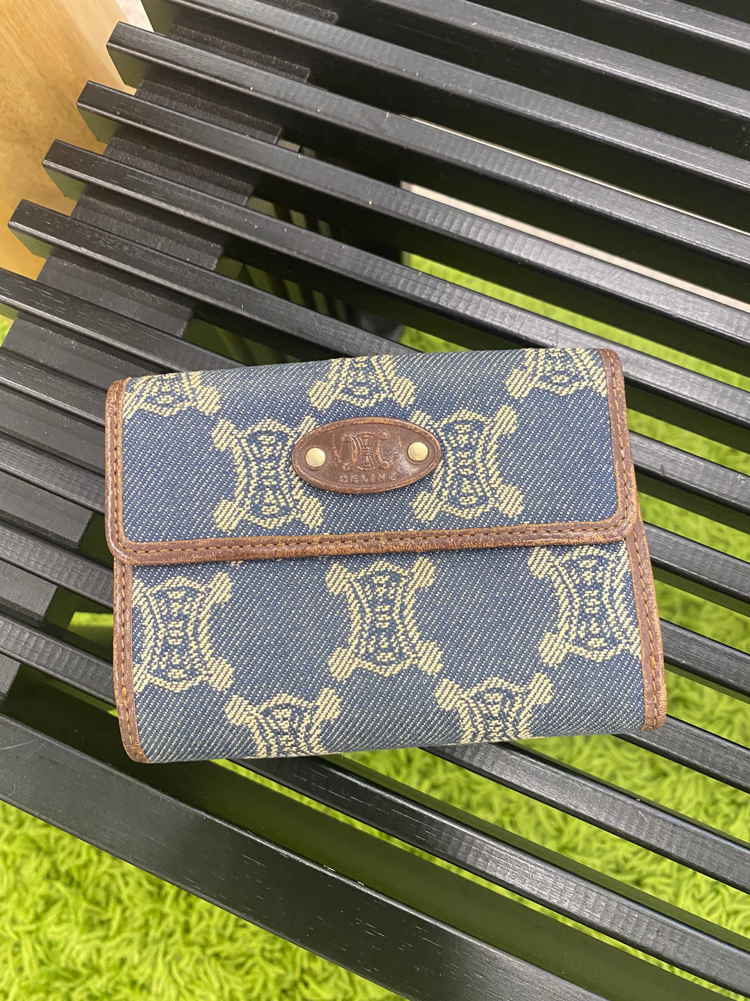 Celine Denim Triomphe Compact Wallet (6458)