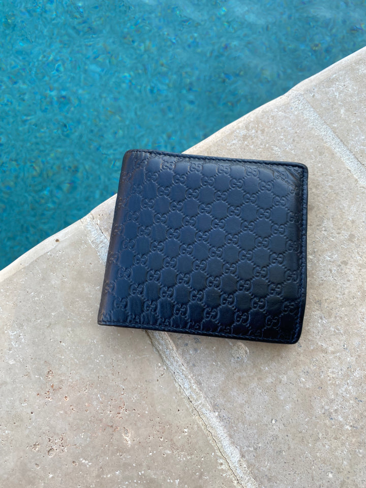 Gucci Black Micro Guccissima Billfold Wallet (9904)