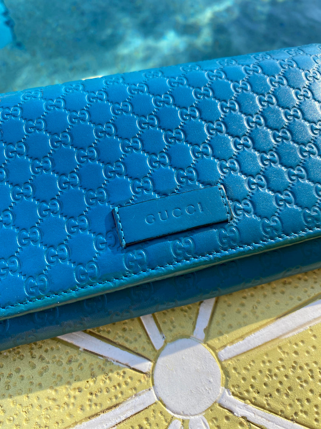 Gucci Turquoise Micro Guccissima Long Wallet (9881)