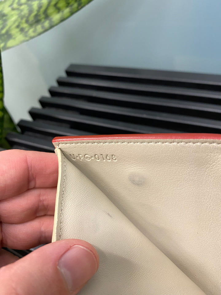 Celine Red Leather Compact Wallet (8509)