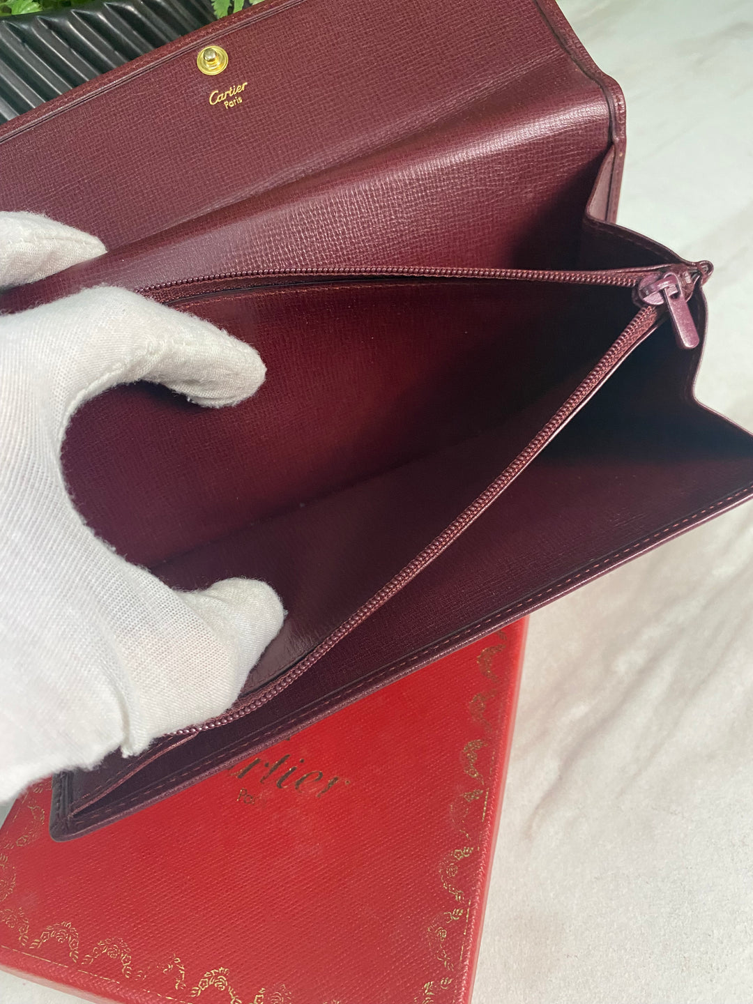 Cartier Burgundy Long Wallet (7186)
