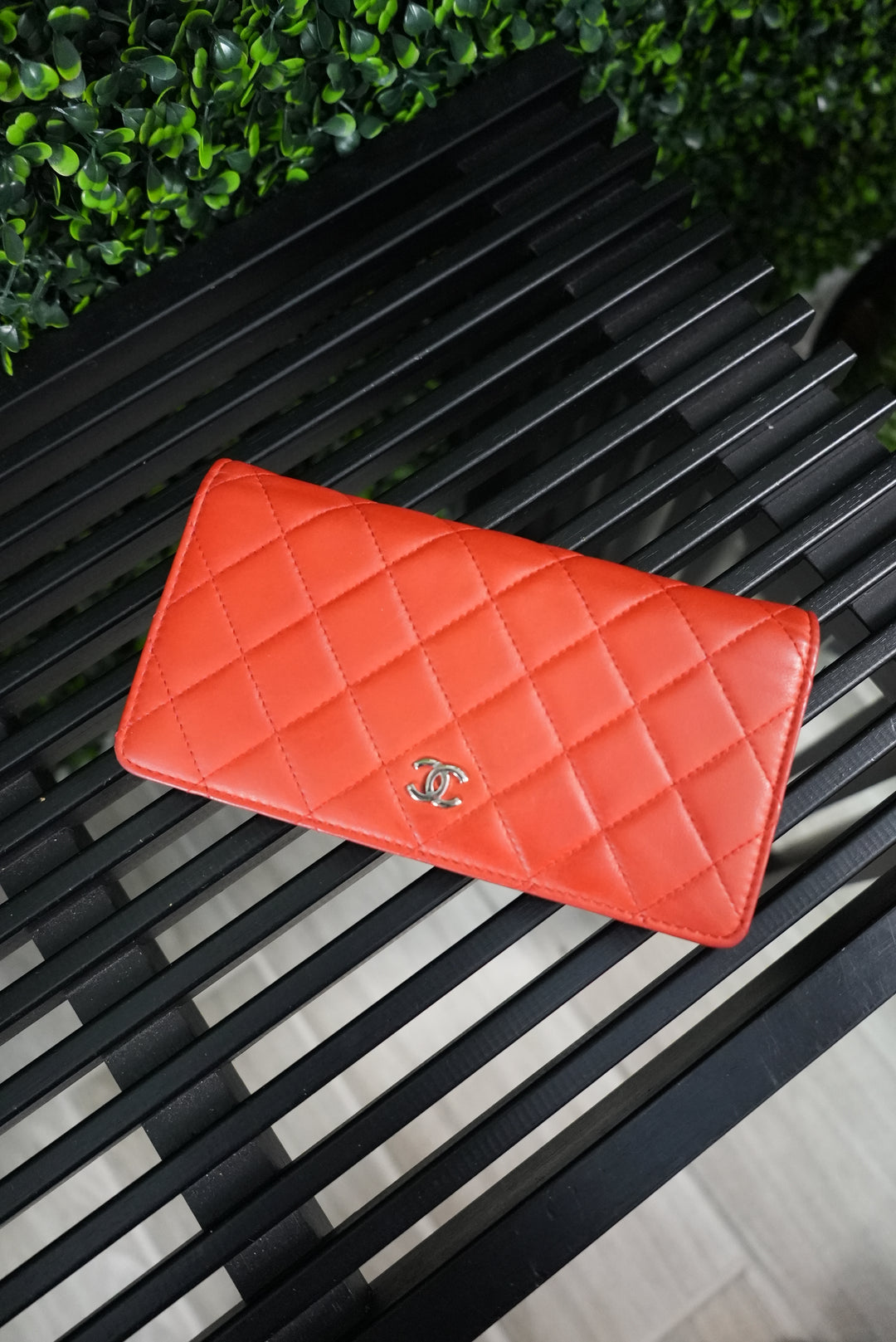 Chanel Lambskin Red Bifold Wallet