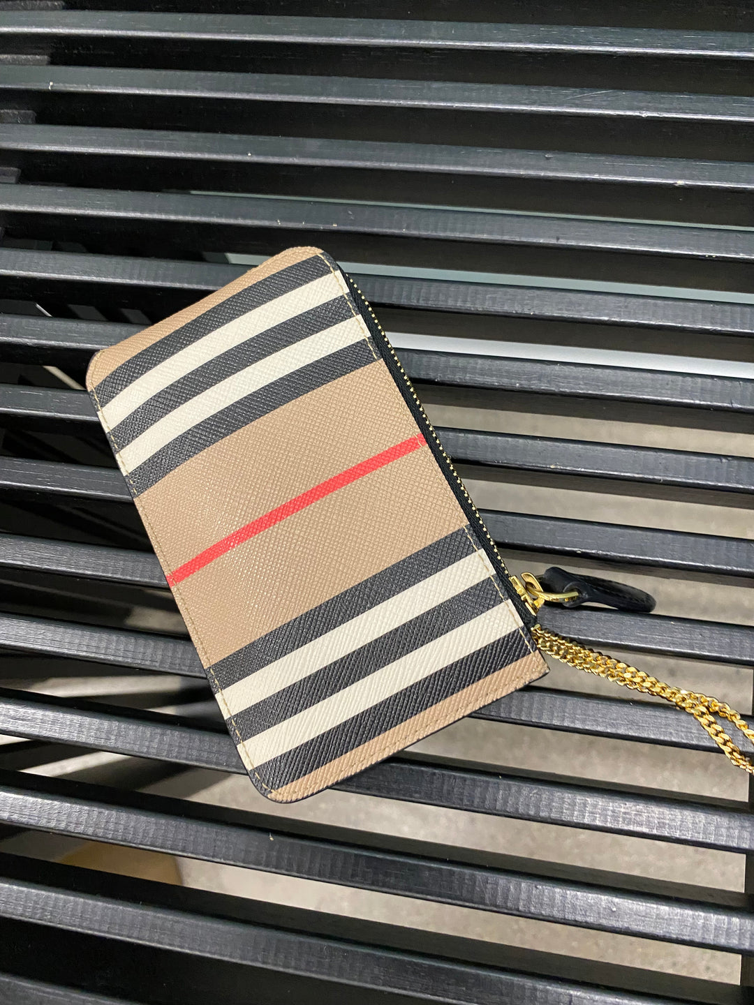 Burberry Striped Coated Canvas Key Cles (9323-2)