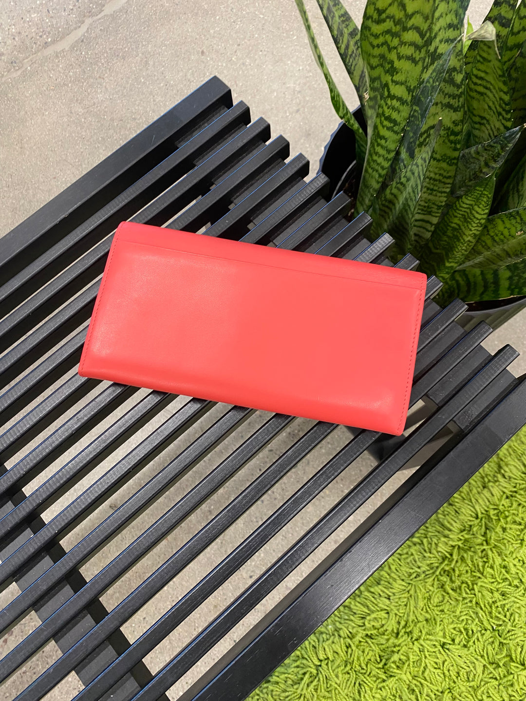 Saint Laurent Vintage YSL Red Leather Long Wallet (486)