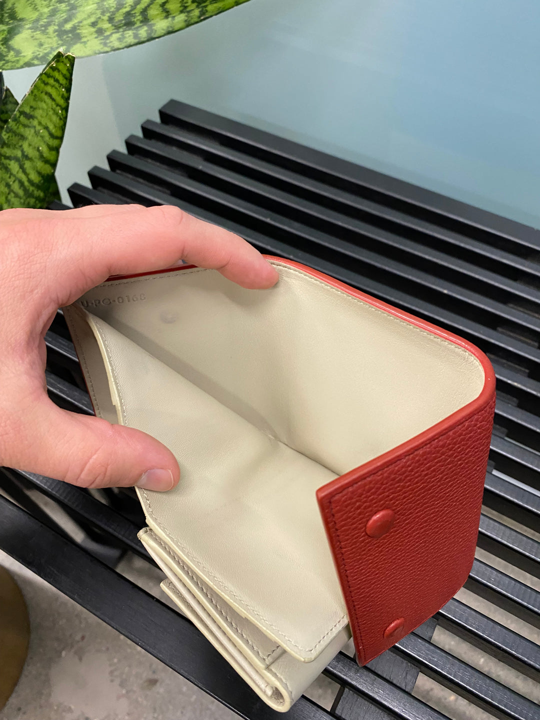 Celine Red Leather Compact Wallet (8509)