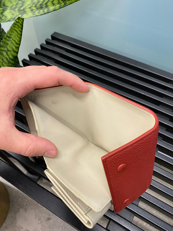 Celine Red Leather Compact Wallet (8509)