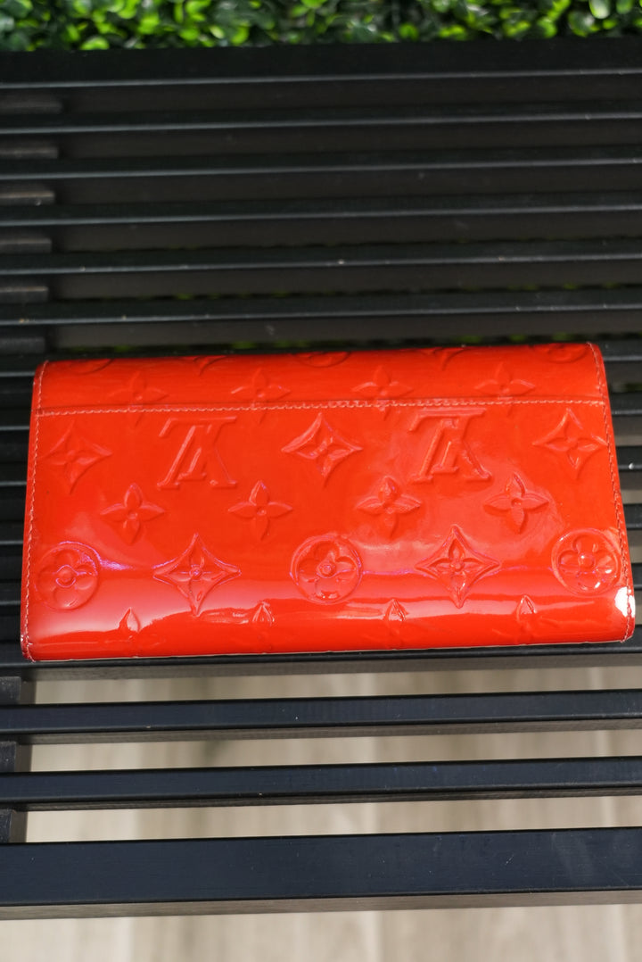 Louis Vuitton Red Vernis Long Wallet