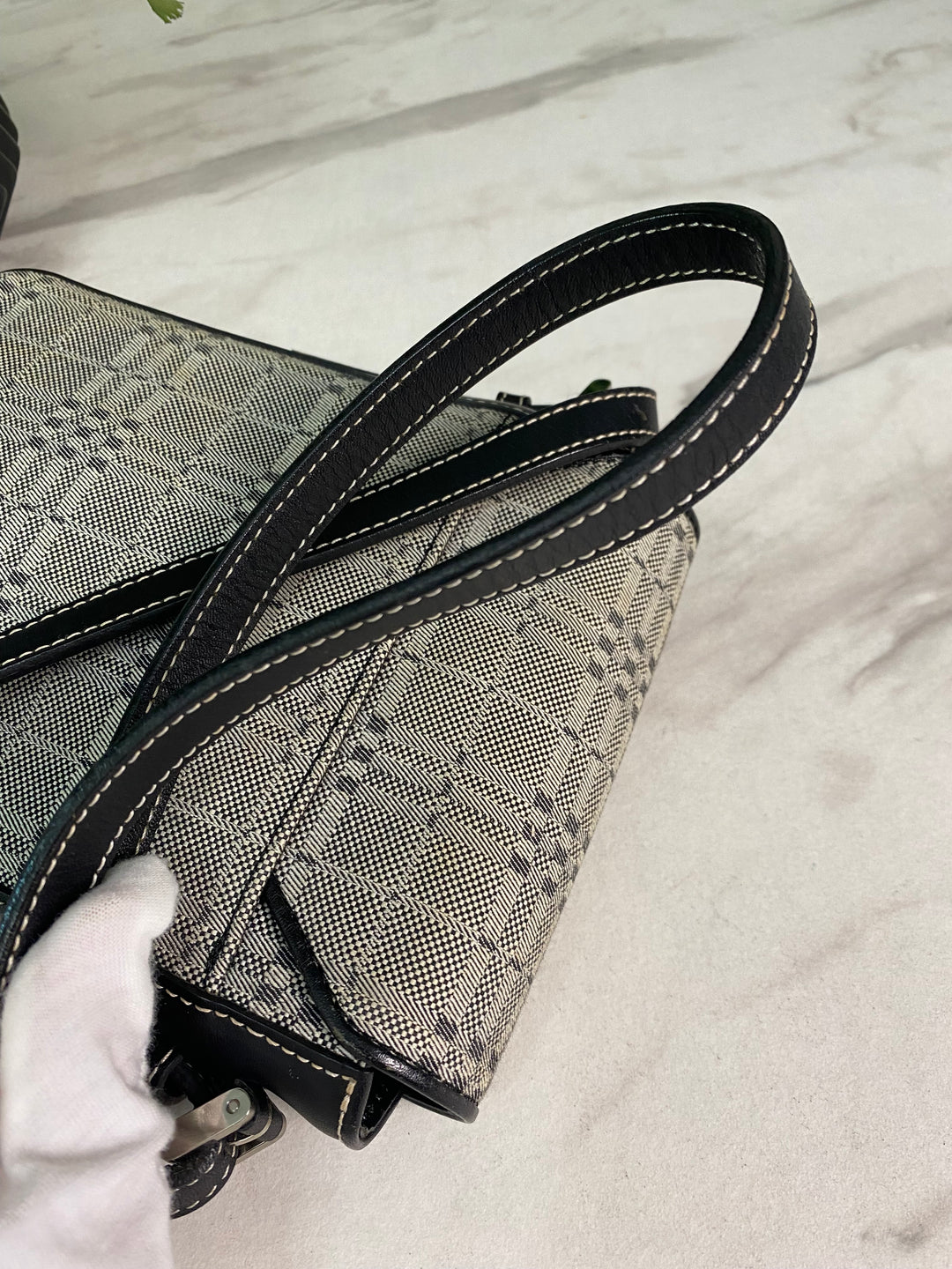 Burberry Grey Canvas Crossbody Bag (7102)