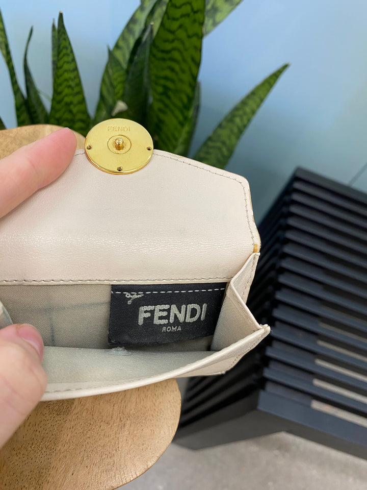 Fendi Cream Leather Compact Wallet (5311)