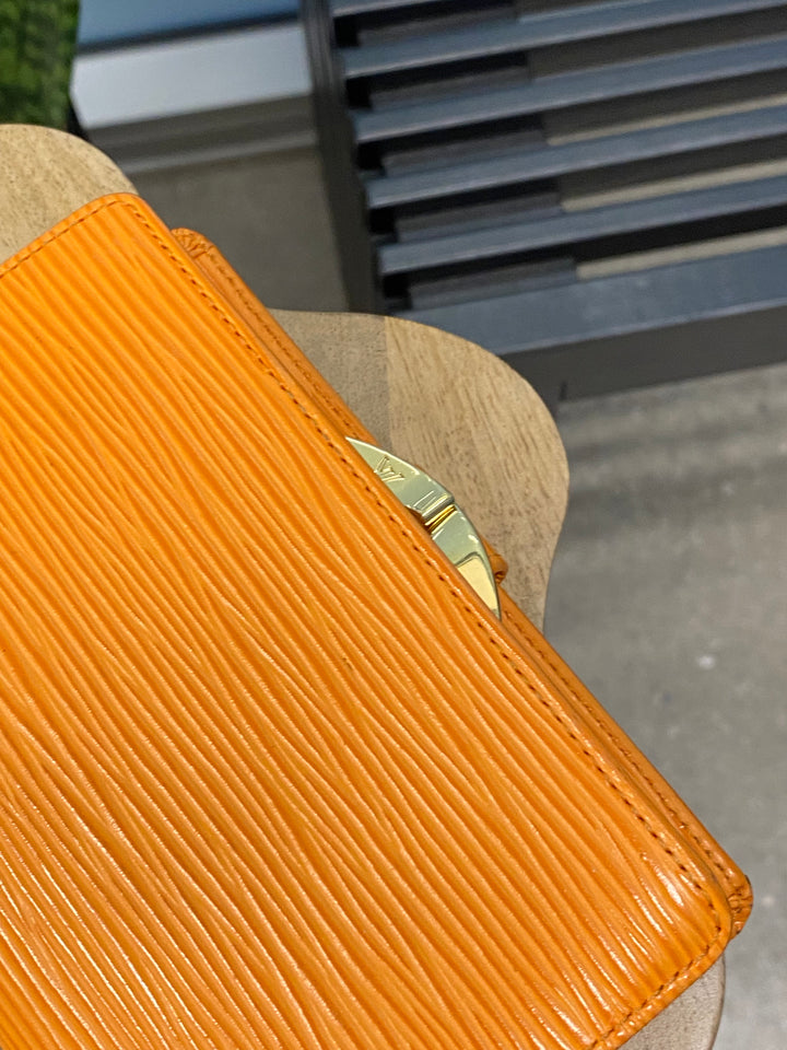 Louis Vuitton Orange Epi French Wallet (8059)