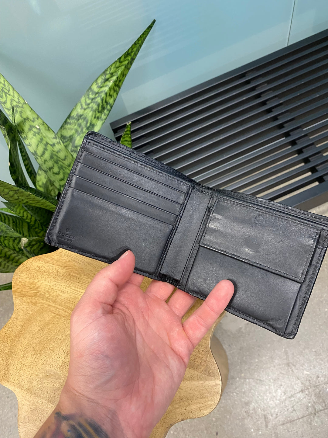 Gucci Black GG Supreme Kingsnake Billfold Wallet (3034)