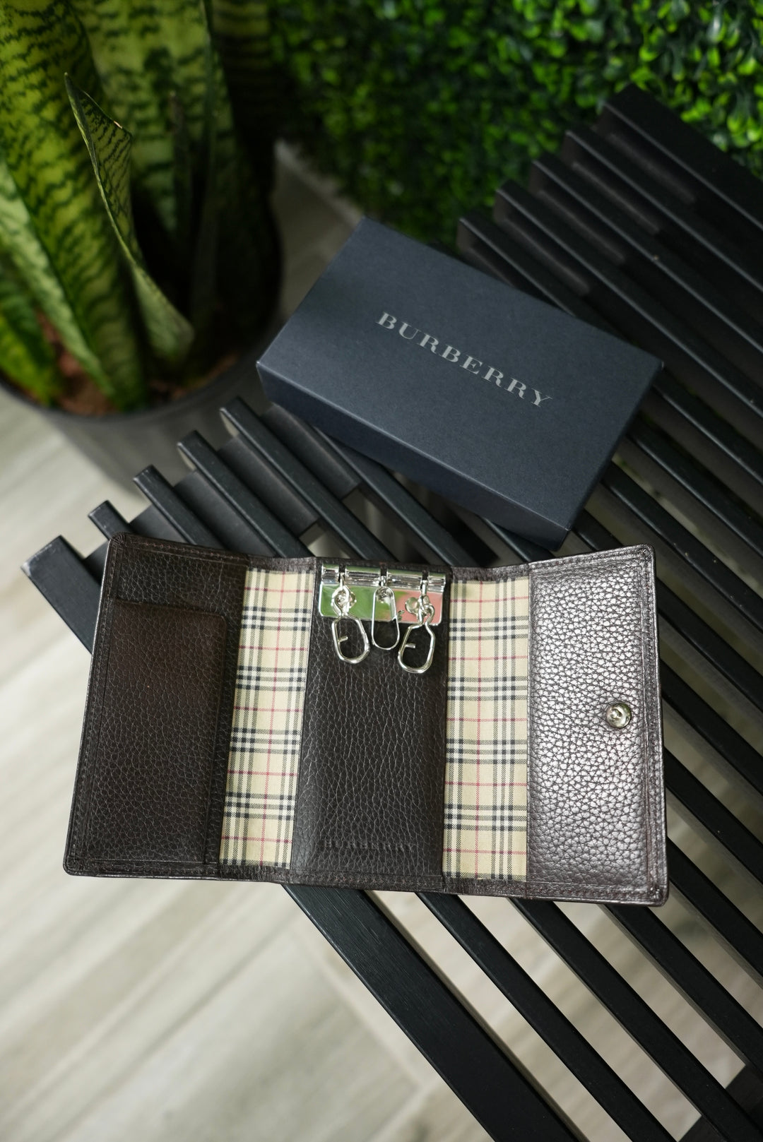 Burberry Nova Check Leather Key Case