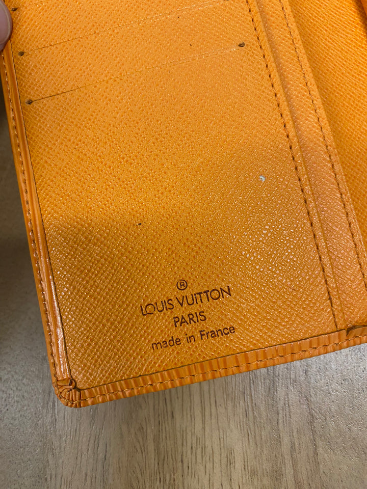 Louis Vuitton Orange Epi French Wallet (8059)