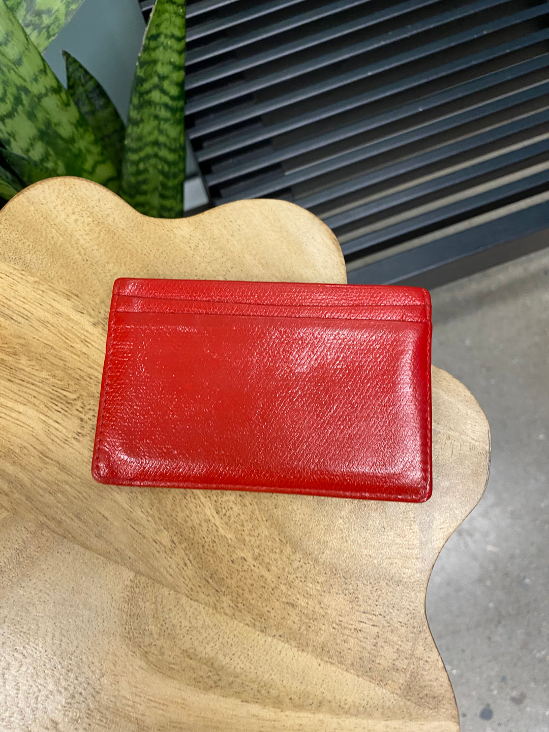 Chanel Red Leather CC Button Card Holder (2003)