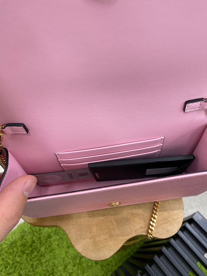 Versace Pink Silk La Medusa Shoulder Bag (0730)