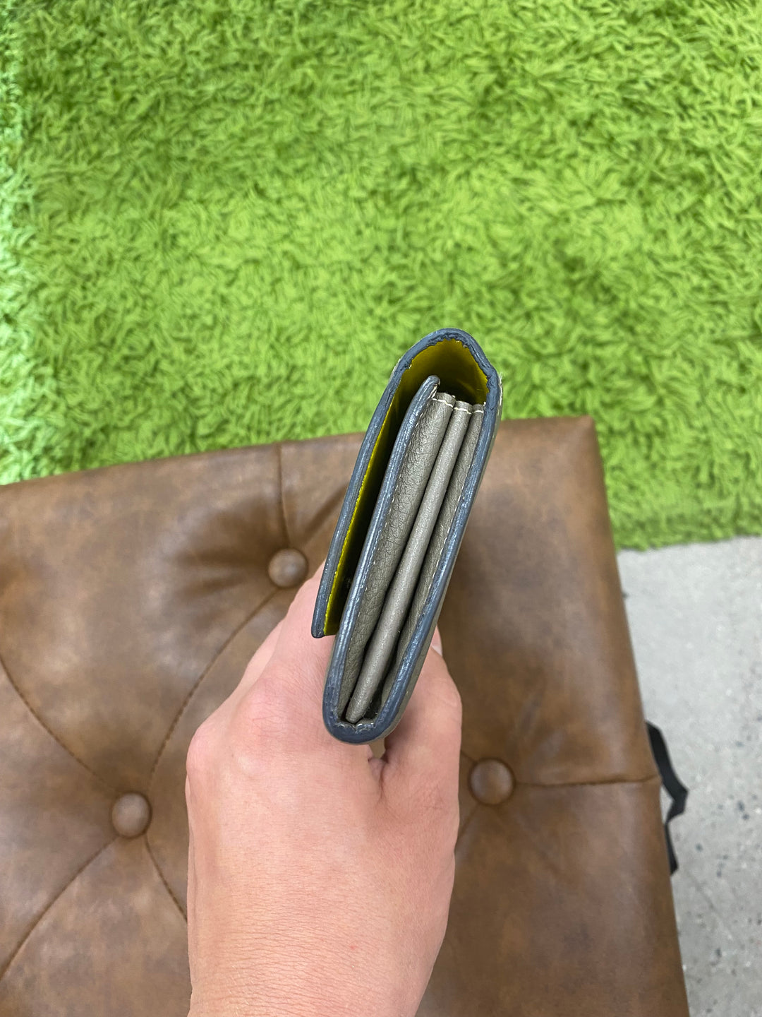 Celine Taupe Leather Long Wallet (7404)
