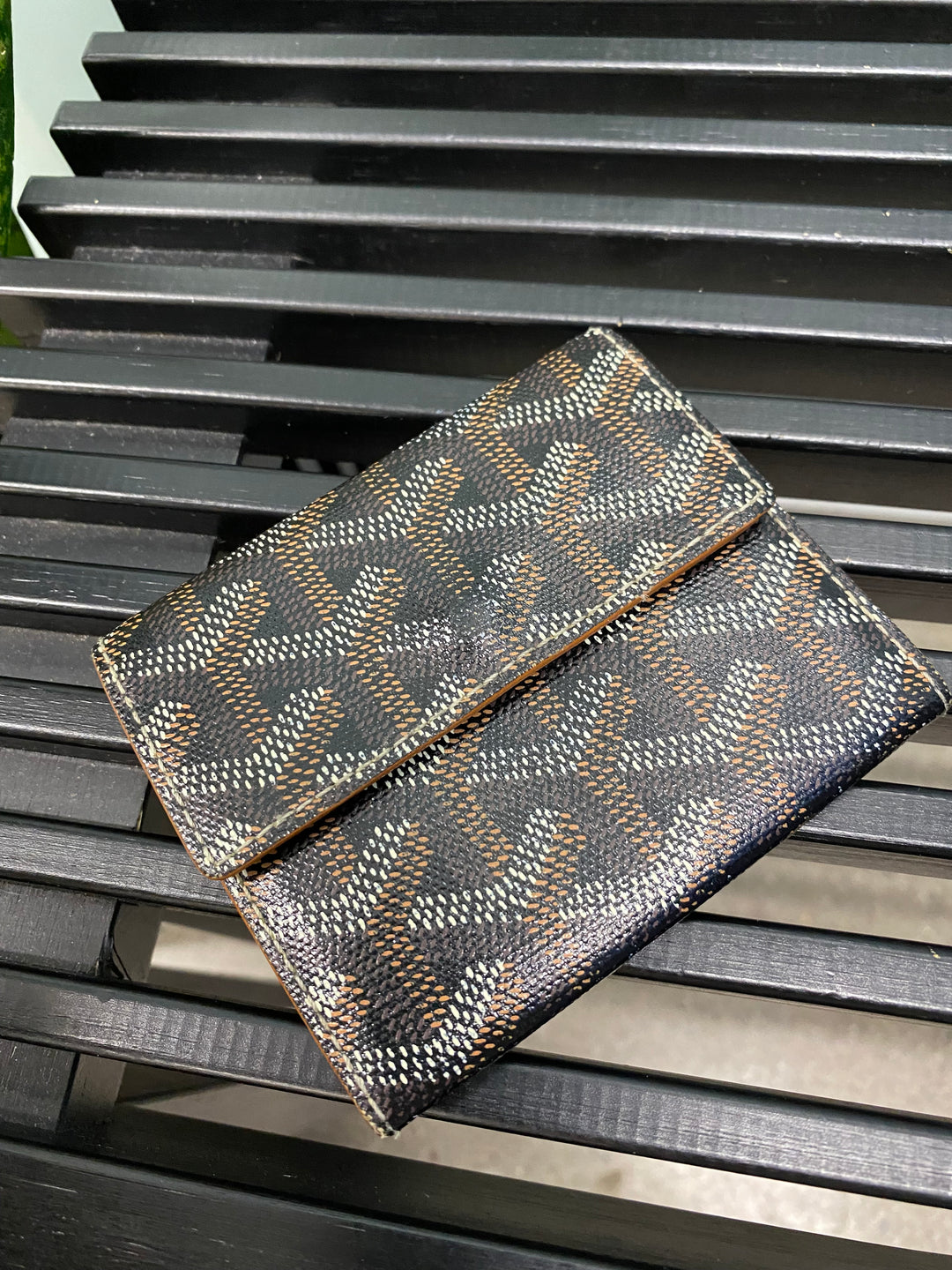 Goyard Black Goyardine Marigny Coin/Card Case (0303)