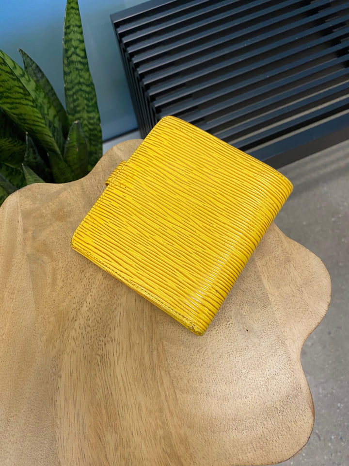 Louis Vuitton Yellow Epi Compact Wallet (6365)