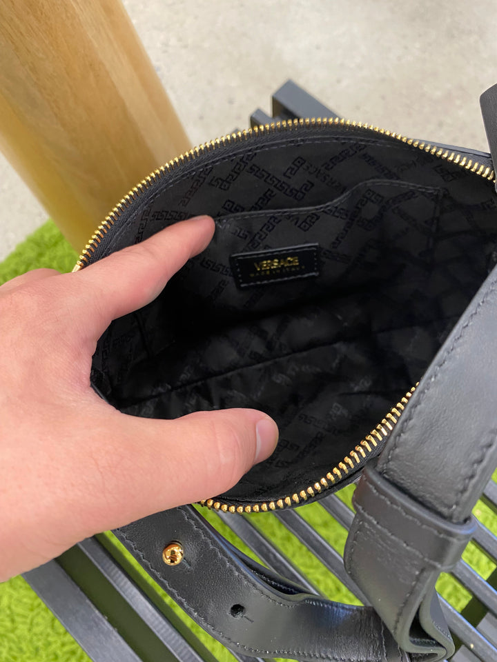 Versace Pink and Black La Greca Shoulder Bag (0731)