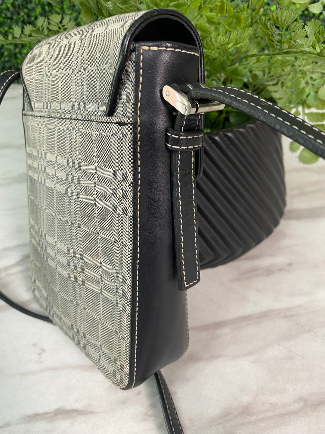 Burberry Grey Canvas Crossbody Bag (7102)