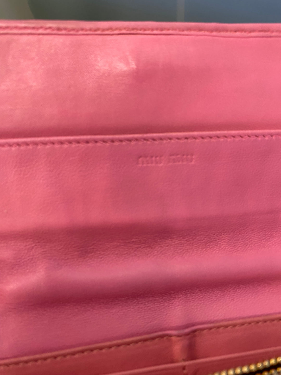 Miu Miu Pink Quilted Leather Long Wallet (6599)