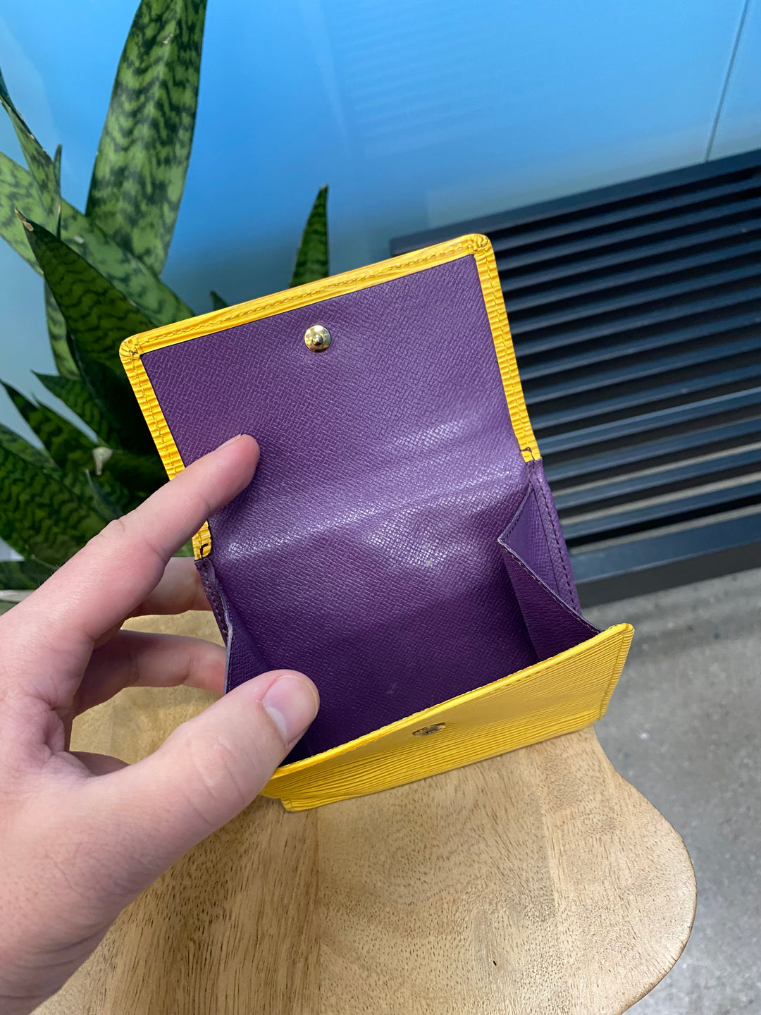 Louis Vuitton Yellow Epi Elise Compact Wallet (7565)