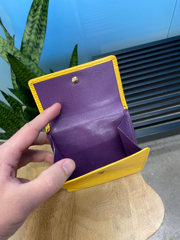 Louis Vuitton Yellow Epi Elise Compact Wallet (7565)
