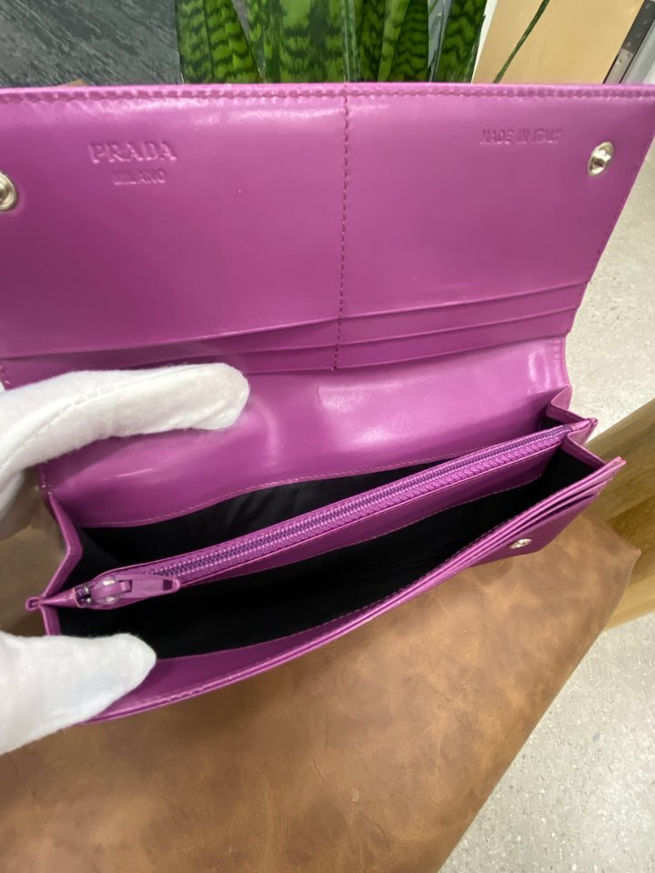 Prada Purple Nylon Long Wallet (5333)