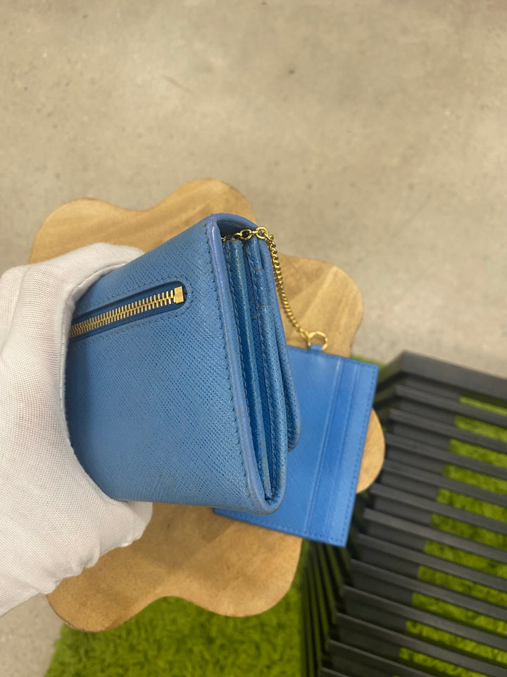 Prada Blue Saffiano Long Wallet (6790)