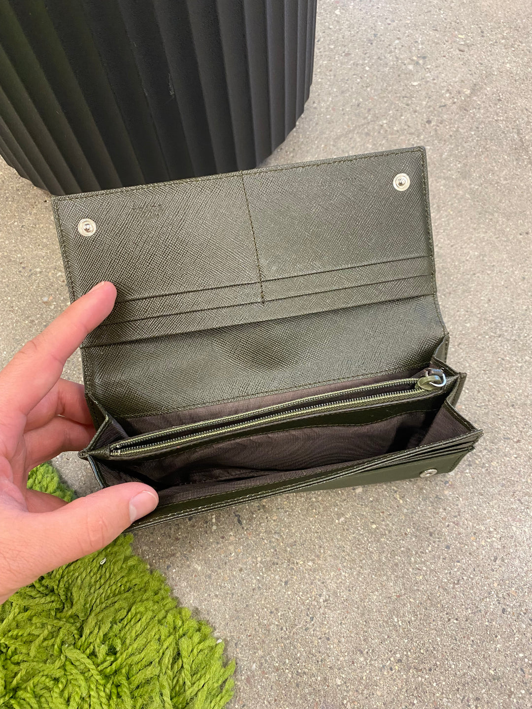 Prada Green Nylon Long Wallet (4047)