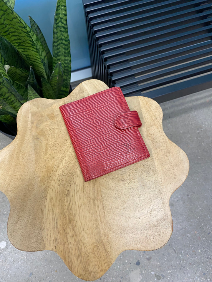 Louis Vuitton Red Epi Mini Agenda/Card Case (7954)