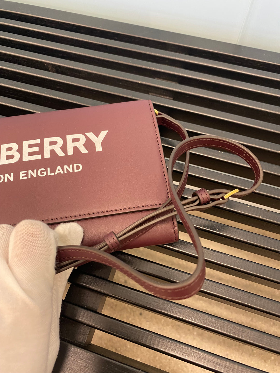 Burberry Leather Hazelmere Wallet on Chain (1010)