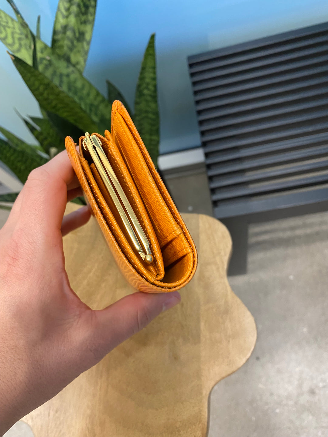Louis Vuitton Orange Epi French Wallet (8059)