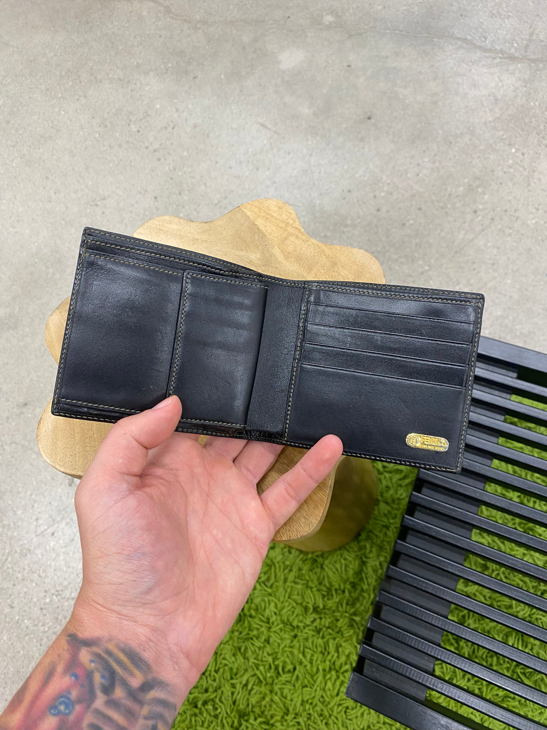 Fendi Pequin Canvas Billfold Wallet (7678)