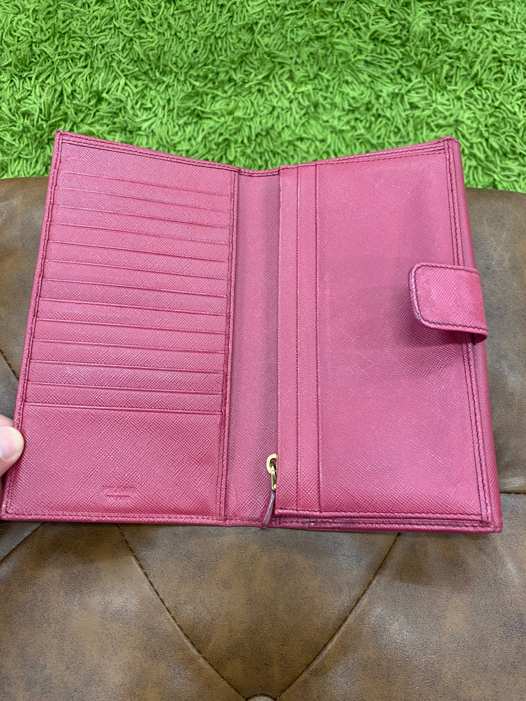 Prada Red Saffiano Long Wallet (8790)